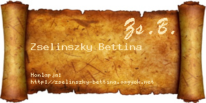 Zselinszky Bettina névjegykártya